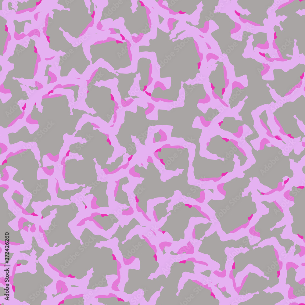 UFO camouflage of various shades of grey, pink and neon pink colors