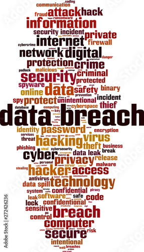 Data breach word cloud