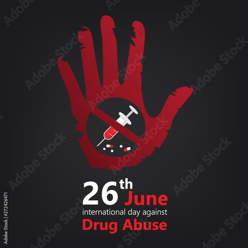 international day against drug abuse banner vector