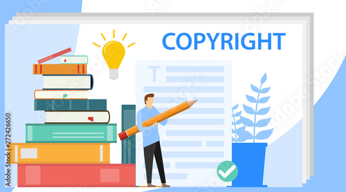 Copywriter concept. Copywriter is typing. Idea of writing texts, creativity and promotion. Making valuable content and working