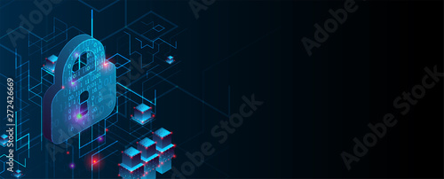 Isometric protection concept. Protect mechanism, system privacy.