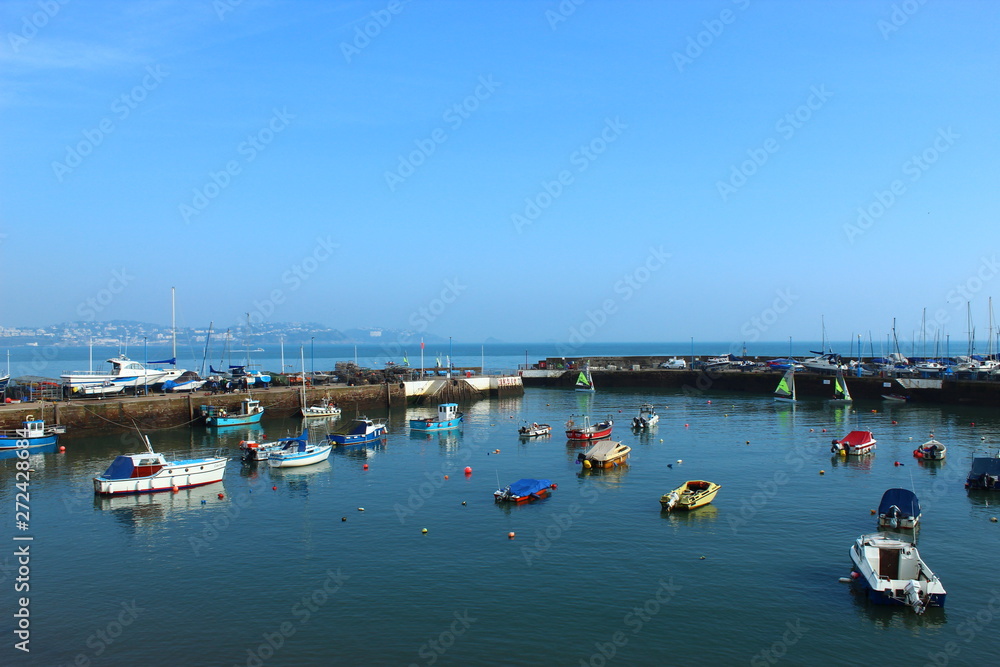 boats moored in a harbour