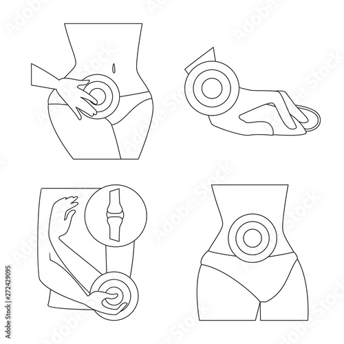 Vector design of bone and inflammation  symbol. Collection of bone and wound stock symbol for web.