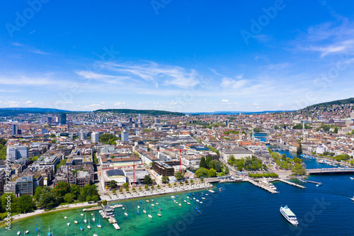 Aerial view of Zurich  city in Switzerland © Samuel B.