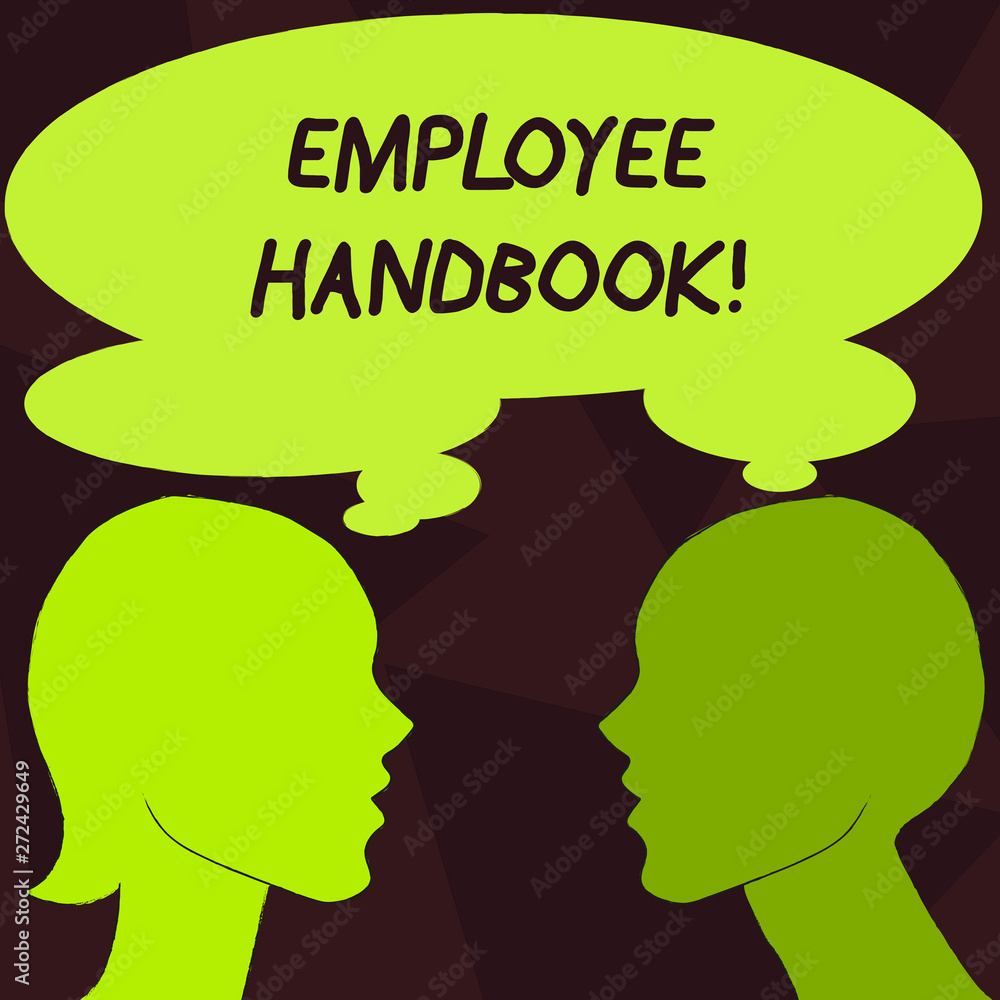 Handwriting text Employee Handbook. Conceptual photo Document Manual Regulations Rules Guidebook Policy Code