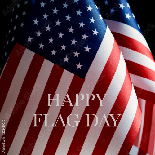 american flags and text happy flag day photo