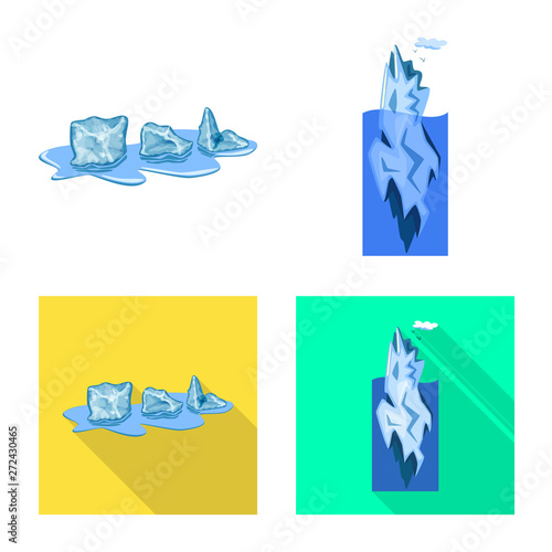 Isolated object of texture and frozen symbol. Set of texture and transparent stock vector illustration.