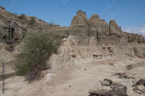 Landscape in the Tatacoa desert part Los Hoyos in Colombia