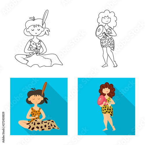 Isolated object of evolution  and prehistory logo. Collection of evolution  and development  stock vector illustration.