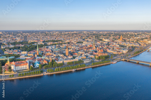 The capital of Latvia from drone flight. 