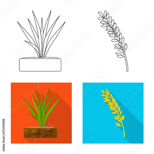 Vector design of crop and ecological symbol. Collection of crop and cooking stock symbol for web.