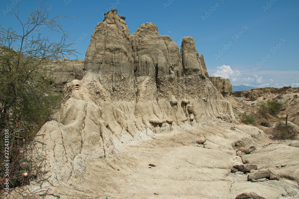 Landscape in the Tatacoa desert part Los Hoyos in Colombia