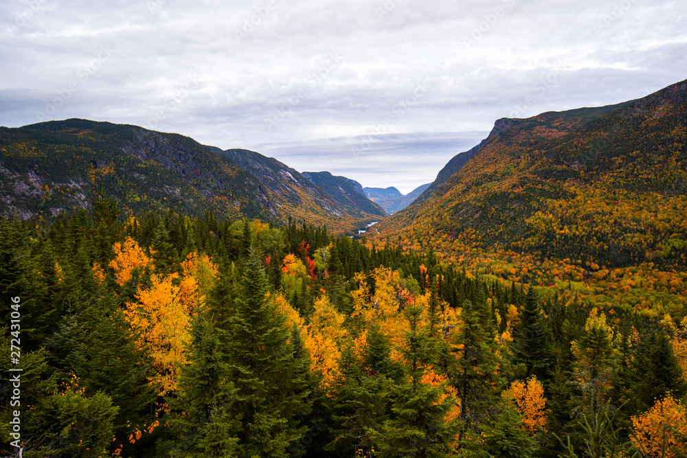 Regional Park of Hautes-Gorges of the Malbaie River at autumn time Regional Park of Hautes-Gorges of the Malbaie River at autumn time