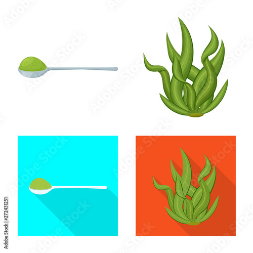 Vector design of protein and sea symbol. Collection of protein and natural stock vector illustration.