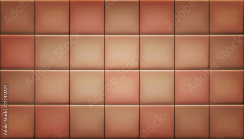 Vector illustration of horizontal square red sand ceramic tiles.