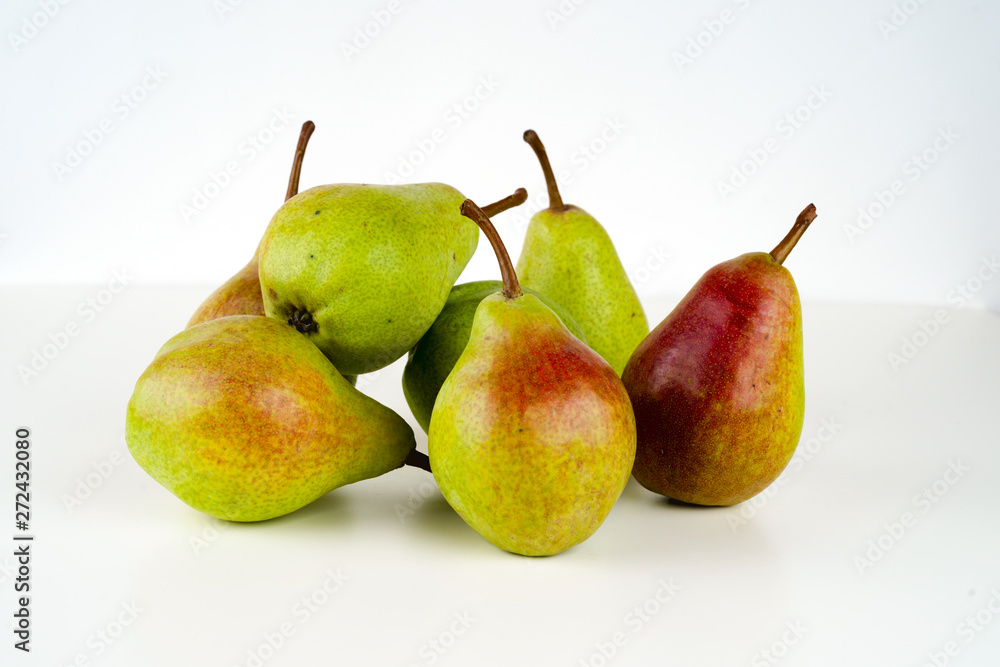 Pears isolated on white background. Copy space for text Pears isolated on white background. Copy space for text