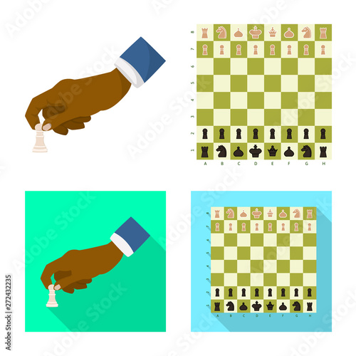 Vector illustration of checkmate and thin symbol. Set of checkmate and target vector icon for stock.