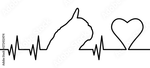 Heart pulse, French Bulldog