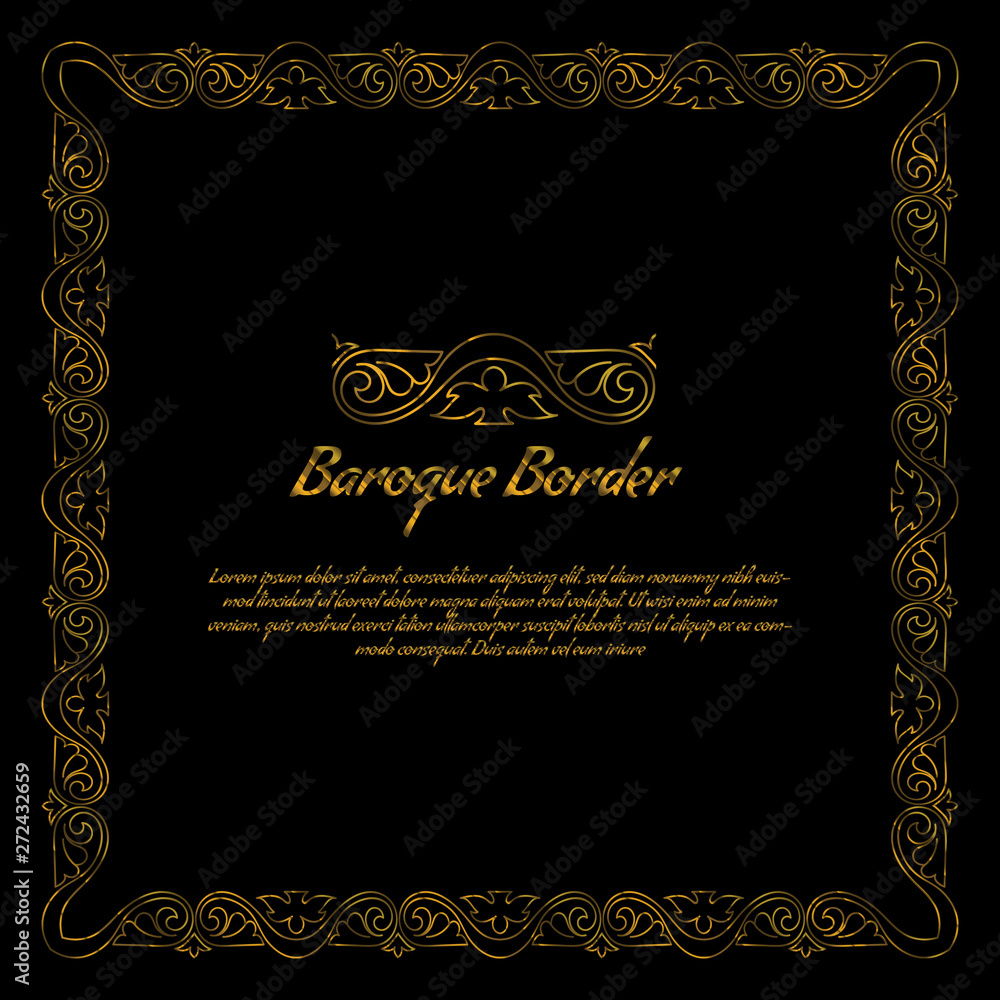 Baroque style vintage frame for your design.Vector illustration.