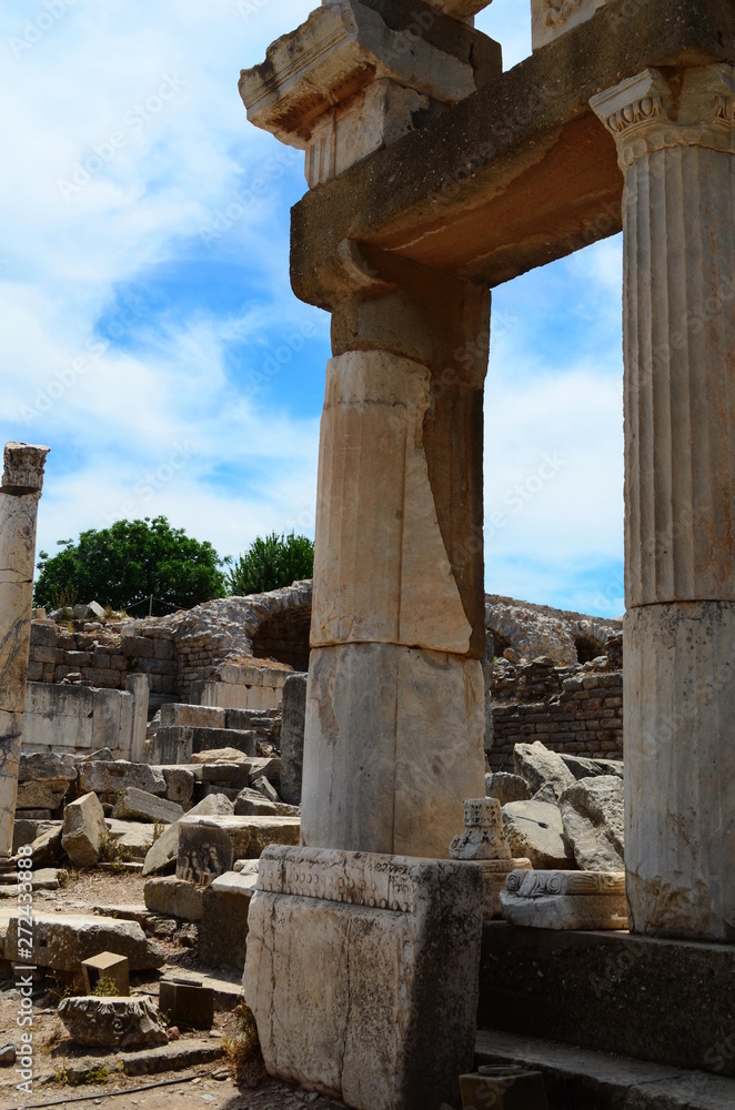 the ruins of the ancient town Ephesus in Turkey