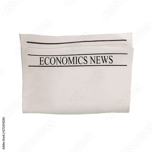 Mockup of Economics News newspaper blank with empty space for news text, headline and images.