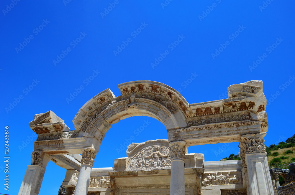 the ruins of the ancient town Ephesus in Turkey