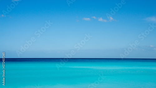 Caribbean sea with a beautiful blue-emerald color in Mexico.  © vadim_ozz