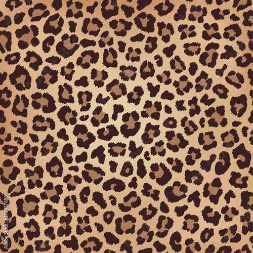 Leopard beige brown texture, fur imitation. Vector
