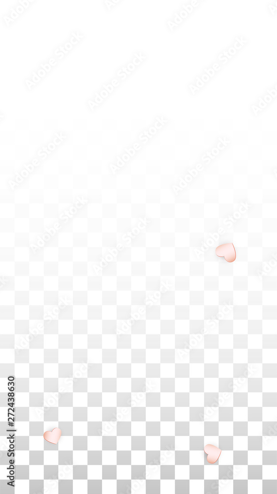 Fototapeta premium Vector Realistic Petals and Hearts Confetti. Flying Sakura and Hearts on Transparent Background. Wedding Invitation Background. Spring Romance Poster. Vector Illustration for Anniversary Design.