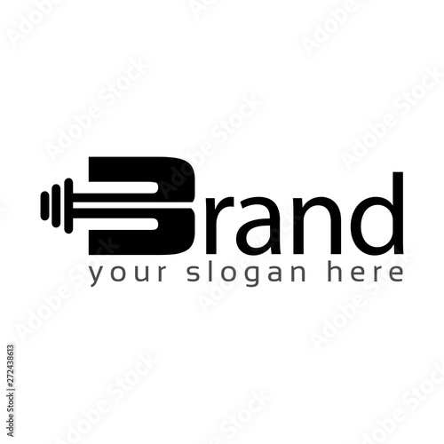 Weightlifter B stock logo template, flat designs. 