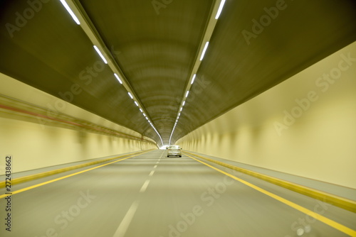 New Korfakan – Dubai, Sharjah road, Ras Al Khaimah – Fujairah, United Arab Emirates, June 4, 2019. Included many tunnels in the mountains