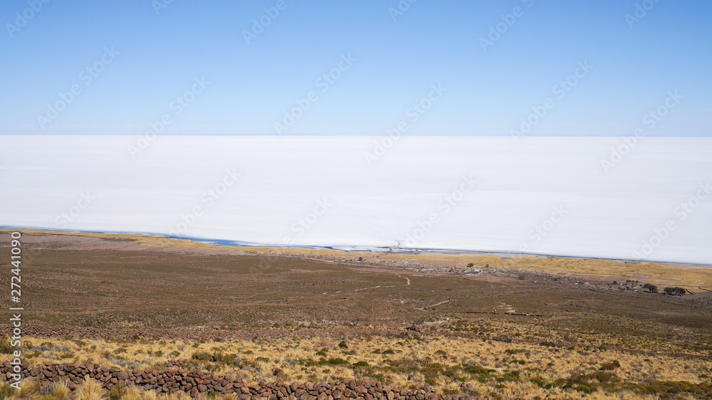 Fototapeta premium Salar de Uyuni view from the Tunupa volcano. Bolivia.