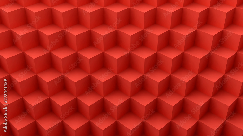 Fototapeta tło sześcian projekt streszczenie geometryczny czerwony