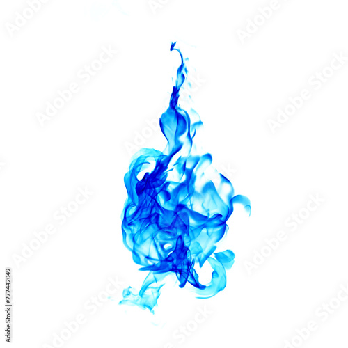 blue flame isolated on white background with clipping part