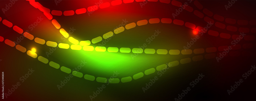 Fototapeta premium Shiny neon lines techno magic futuristic background, magic energy space light concept, abstract background wallpaper design