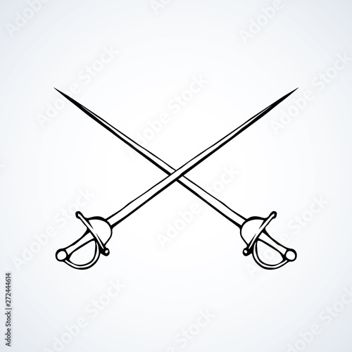 Old Epee. Vector drawing