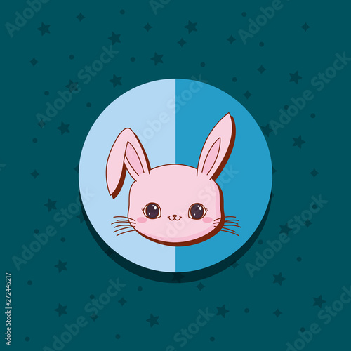 kawaii animals card icon vector ilustration