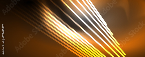 Color light with lines, outer space background, bright rays