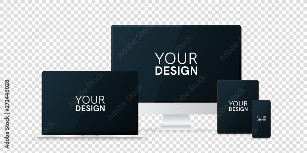 Gadgets, devices set. Phone, laptop, pc monitor, computer, tablet. Flat style border. Realistic concept with empty screen. Simple modern colorful design. Black and white colors. Vector illustration. Gadgets, devices set. Phone, laptop, pc monitor, computer, tablet. Flat style border. Realistic concept with empty screen. Simple modern colorful design. Black and white colors. Vector illustration.