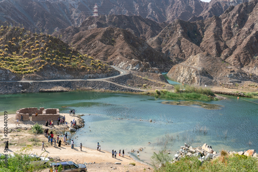 Visitors at Al Rafisha Dam, Khor Fakkan Stock Photo | Adobe Stock