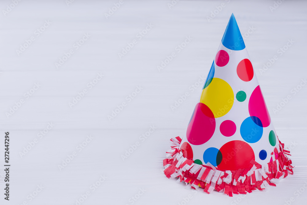 Fotografie Colorful party hat with copy space