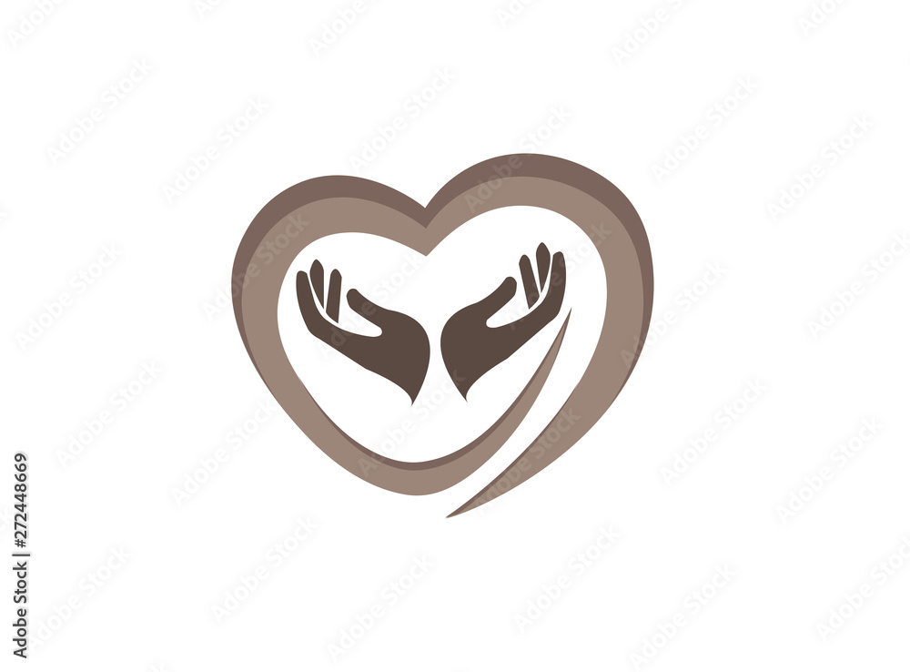 hands and heart caring human health for logo design illustration vector hands and heart caring human health for logo design illustration vector