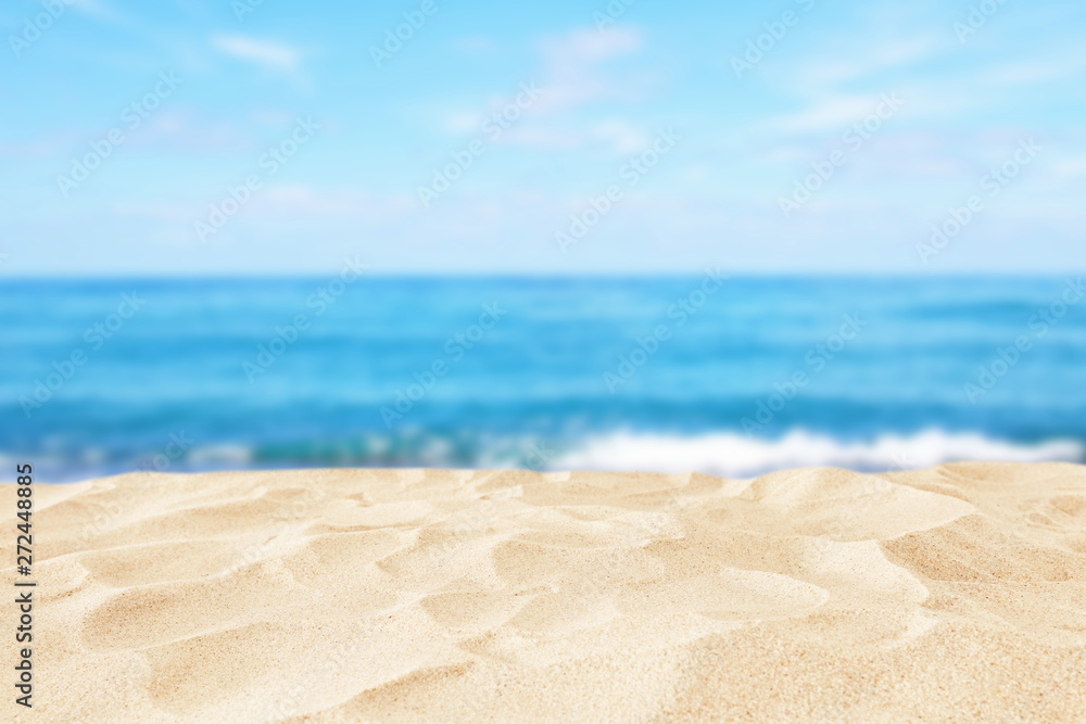 Empty sand beach in front of summer sea background with copy space Empty sand beach in front of summer sea background with copy space