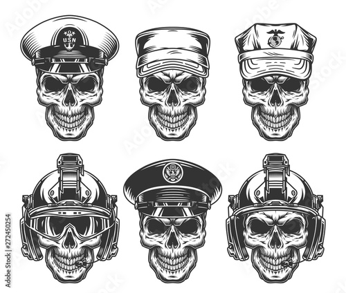 Vintage military monochrome concept