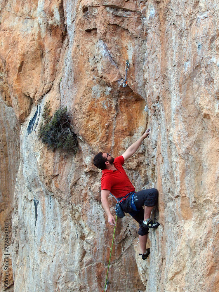 A strong rock climbing man in Turkey, Geyikbayiri A strong rock climbing man in Turkey, Geyikbayiri