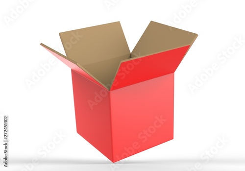 Blank Heavy-Duty Medium Open Packaging Box for mock up and branding. 3d render illustration.