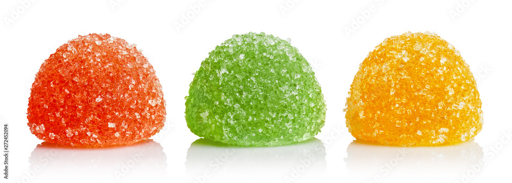 Delicious colorful marmalade, isolated on white background Stock Photo