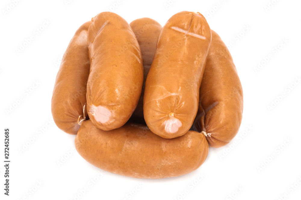 Smoked meat sausage isolated on white background Smoked meat sausage isolated on white background