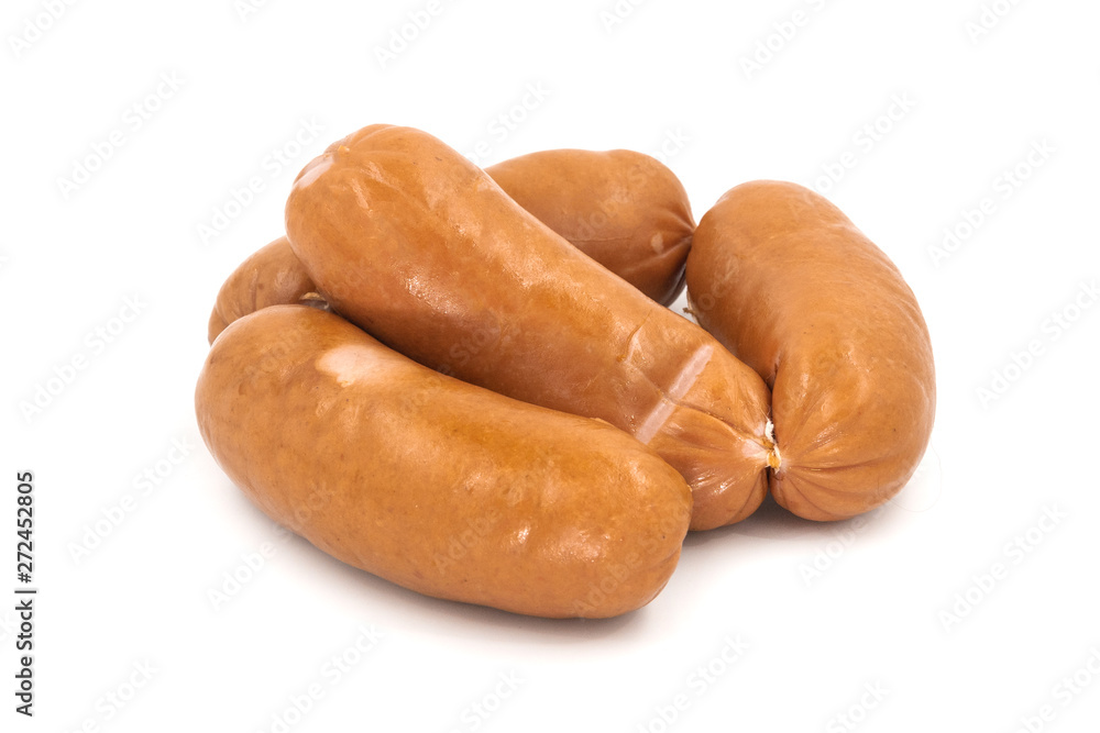 Smoked meat sausage isolated on white background Smoked meat sausage isolated on white background