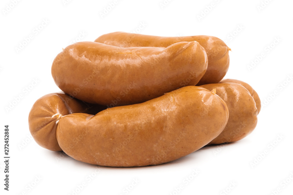 Smoked meat sausage isolated on white background Smoked meat sausage isolated on white background
